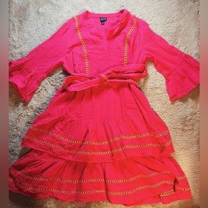 Eye Catching Pink & Orange Dress